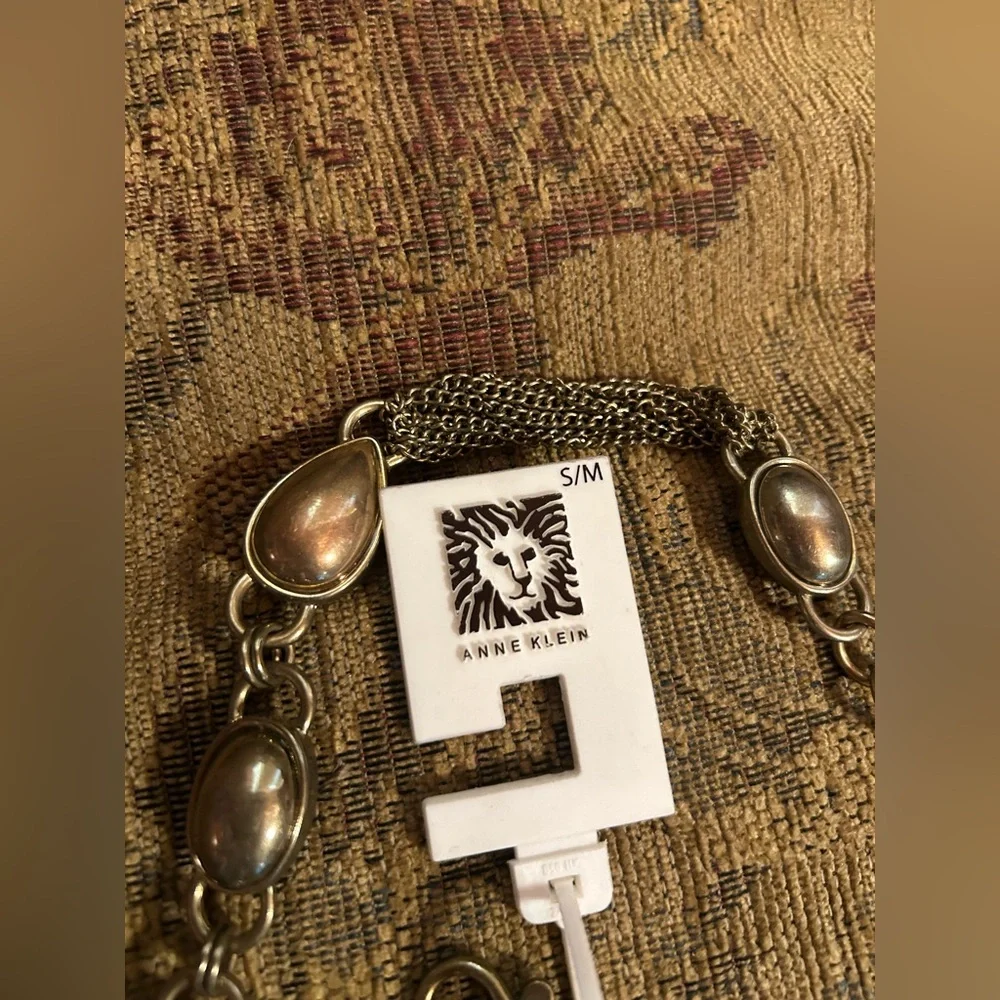 NWT Anne Klein Mixed Metal Chain Belt with medallion accents S/M